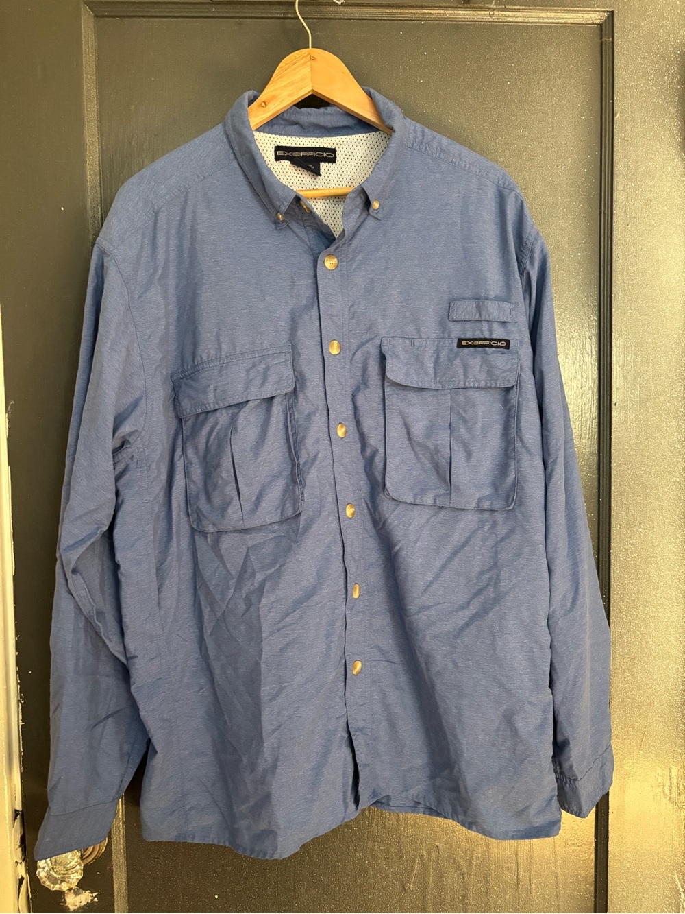 Exofficio Men's Light Blue Button-Down Utility Shirt